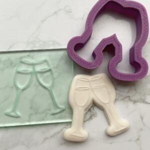 Mini Champagne Glasses Embosser and Cutter