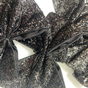 black glitter bows