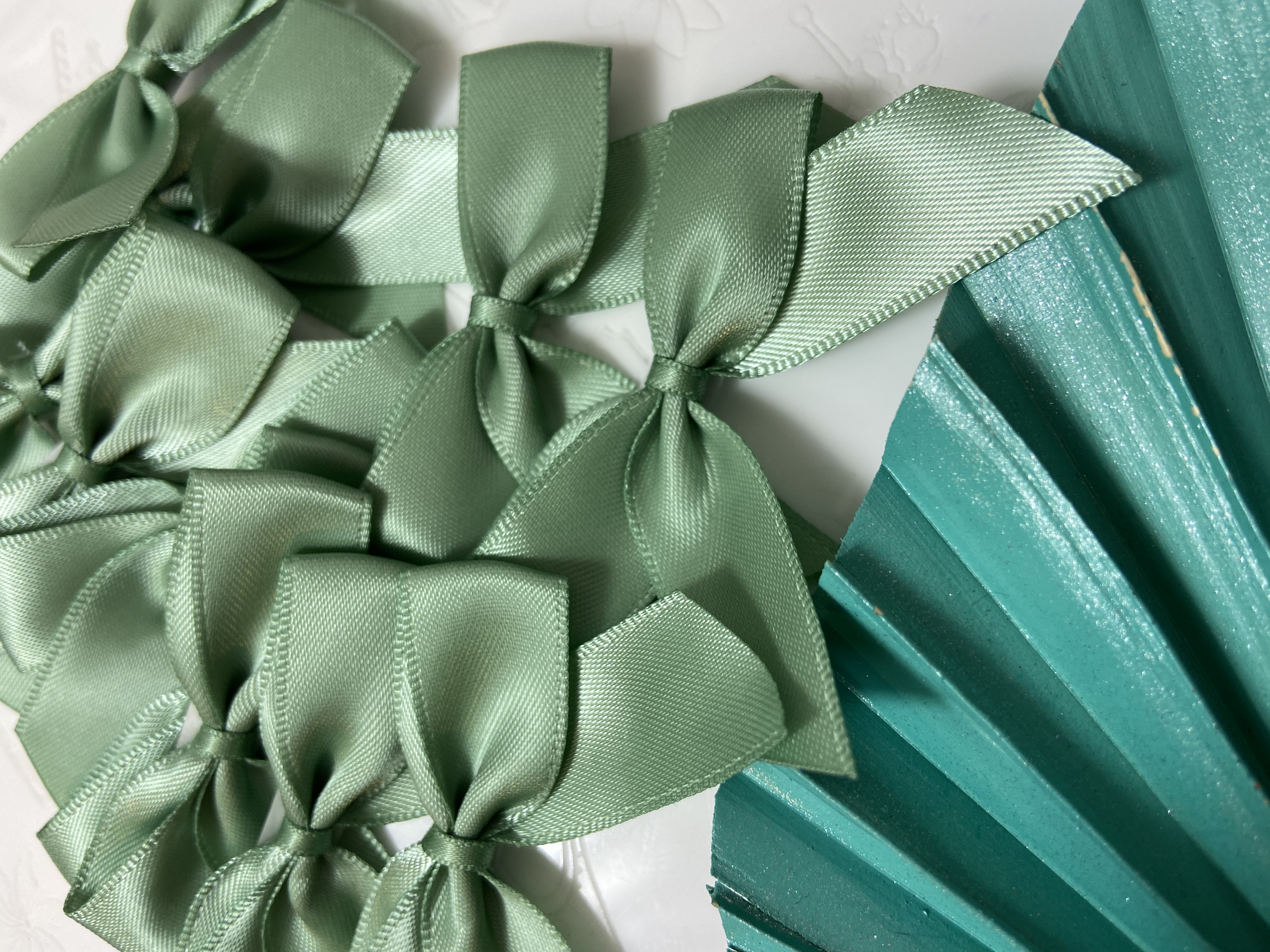 green silk bows