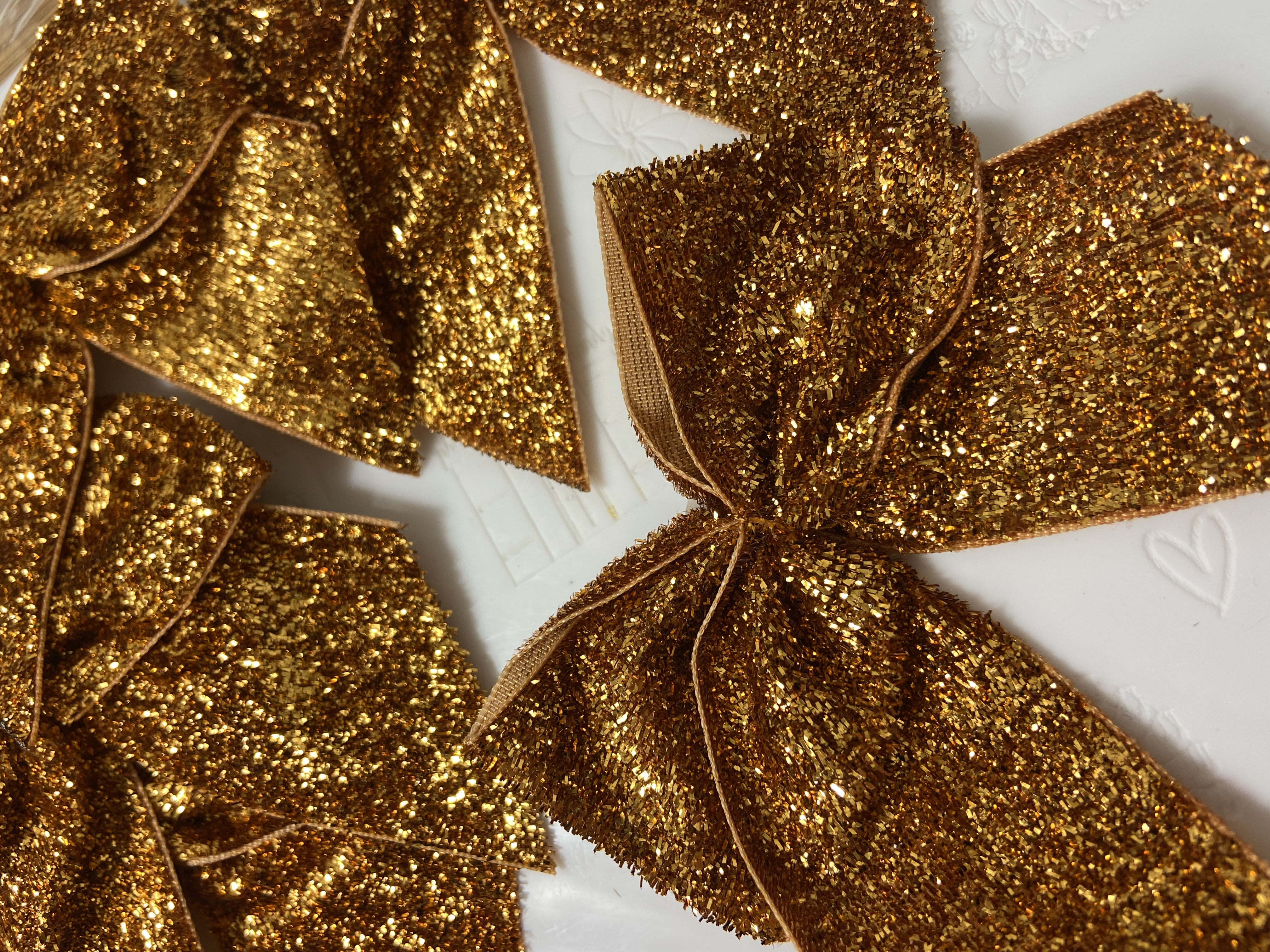 gold glitter bows