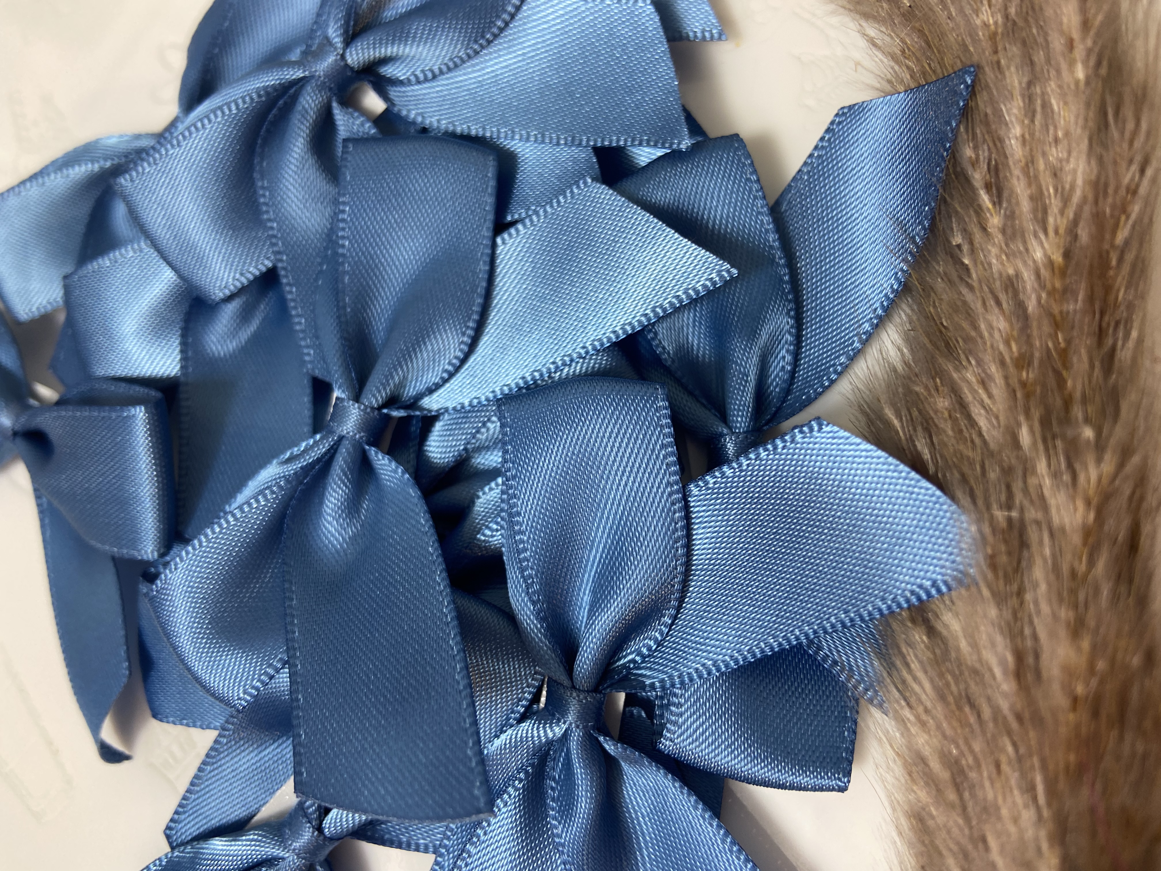 blue satin bows