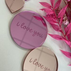 Rose Gold 'i love you' Mirrored Disk