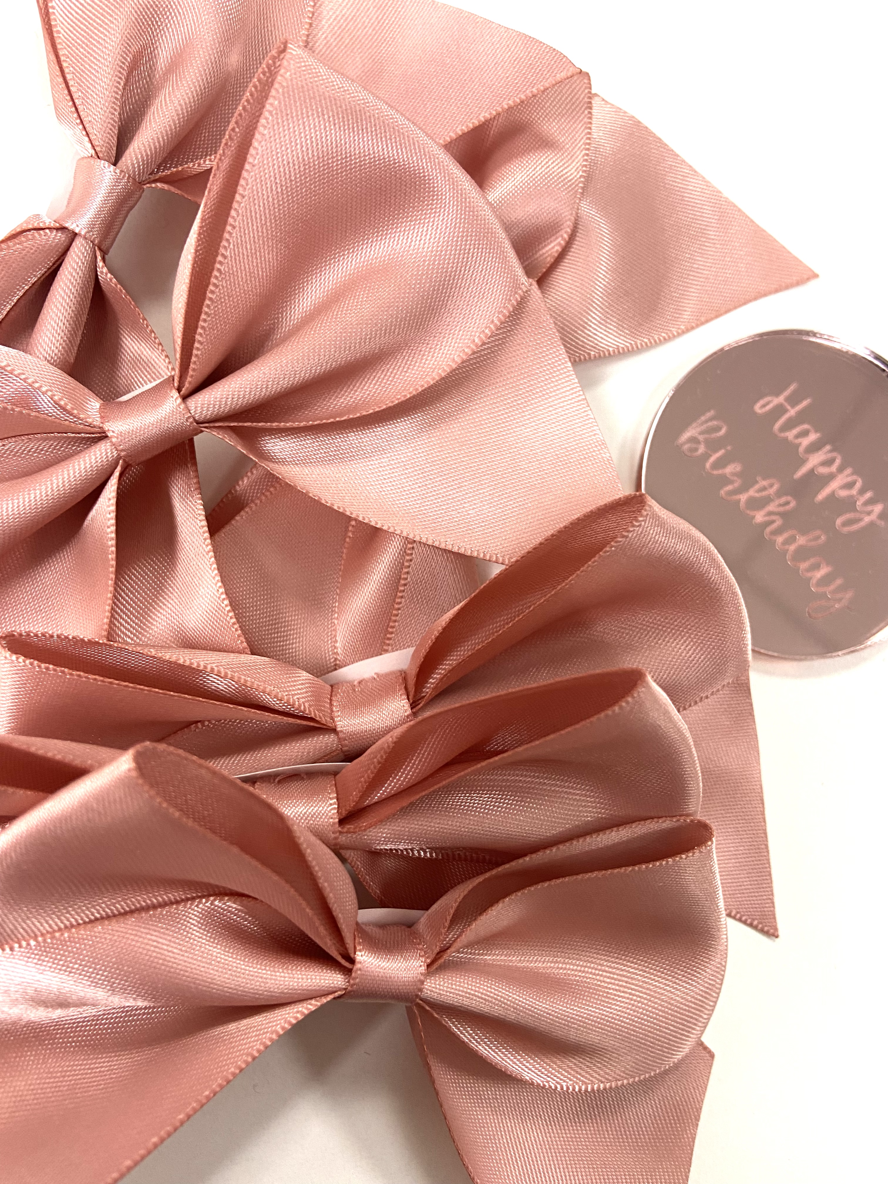 rose gold silk bows