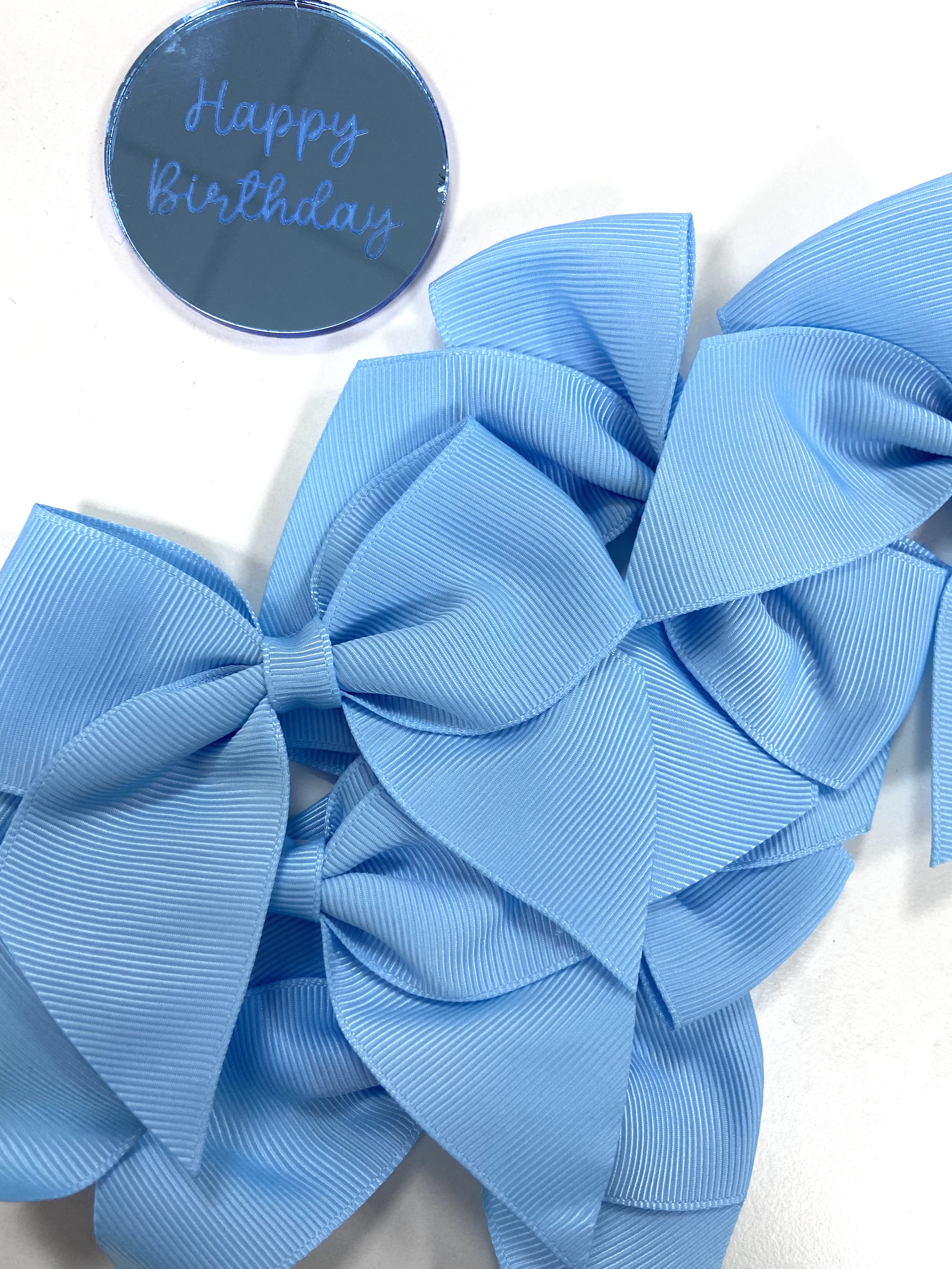 baby blue ribbed bows