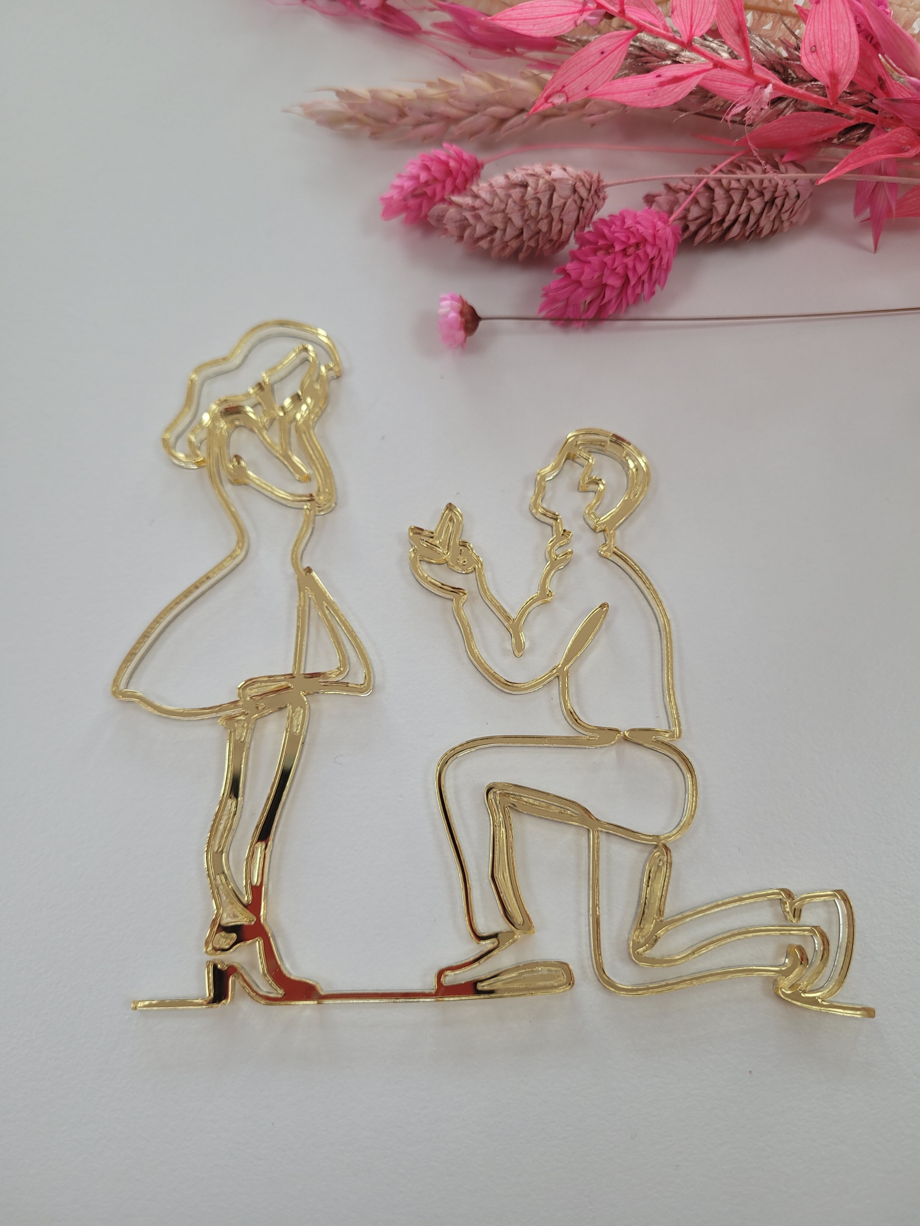 engagement cake topper