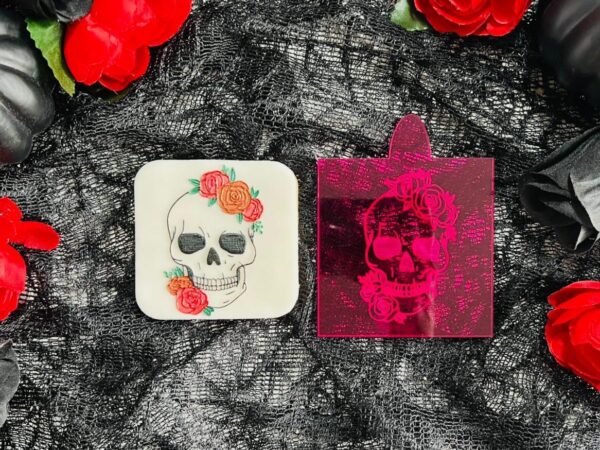 flower skull embosser