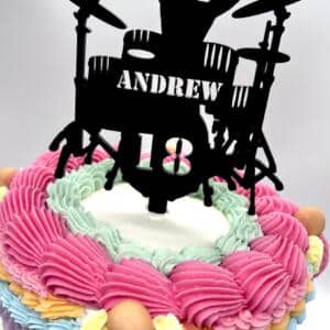 Drumming With Name and Age Topper