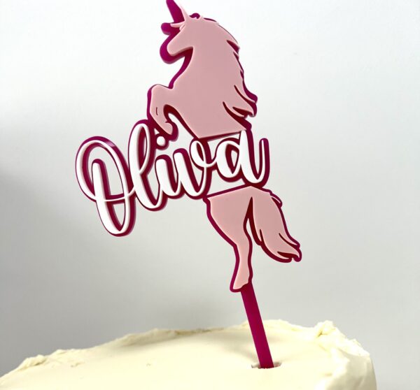 personalised unicorn cake topper