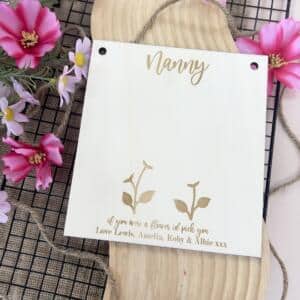 Mothers Day Personalized Square Flower Plaque