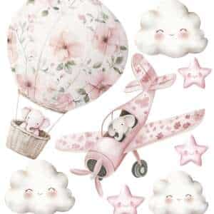 Pretty Pink Air balloon Cake Toppers