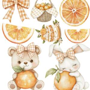Orange Animals Cake Toppers