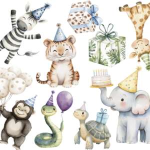 Party Animals Cake Topper