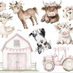 Large Pink Farm Toppers
