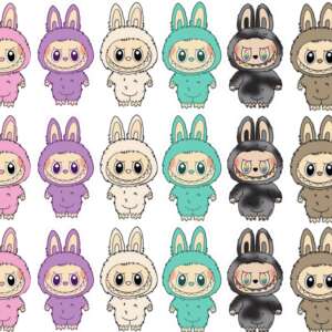 Colourful Lafufu Cookie/Cupcake Toppers