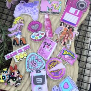 90’s girl themed cake Topper Set