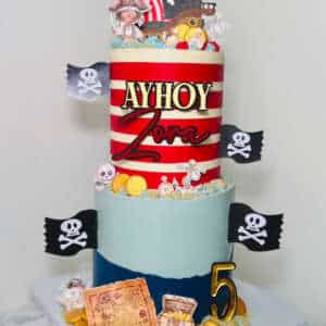 Personalized Ahoy Pirate Name Cake Topper