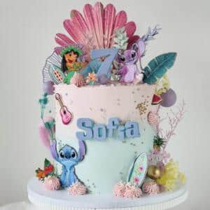 Doubled Layered personlised Lilo and Stitch inspired Cake Topper
