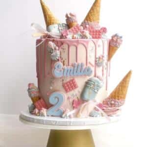 Retro Name Charm Cake Topper