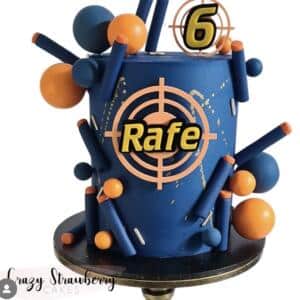 Double Layered Target Themed Custom Personalised Cake Topper