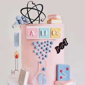 Double Layered Science Themed Custom Personalised Cake Topper