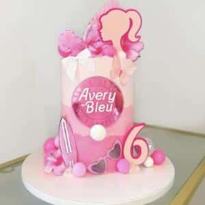 Double Layer Barbie themed Disk Cake Topper