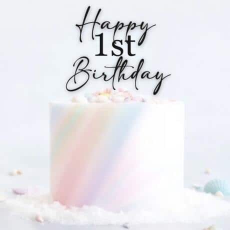 Pastel birthday cake with decorations