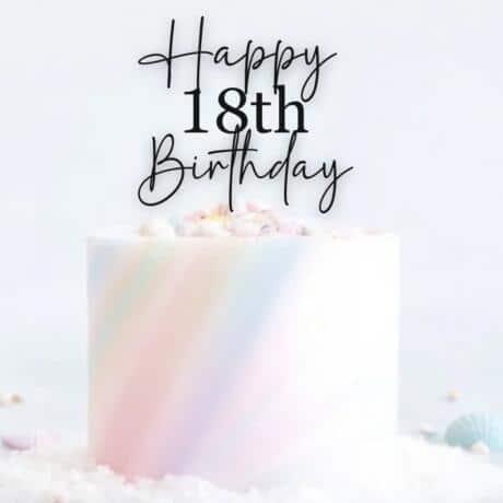 Pastel birthday cake with decorations