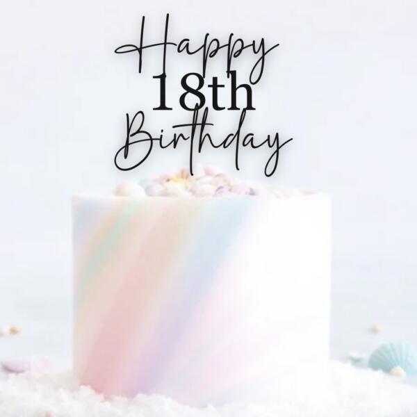 Pastel birthday cake with decorations