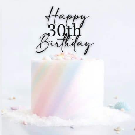 Pastel birthday cake for 30th celebration