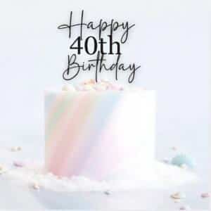 Pastel birthday cake with decorations