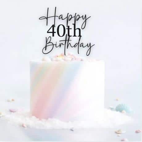 Pastel birthday cake with decorations